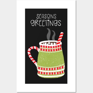 Cozy Winter Mugs on Indigo Posters and Art